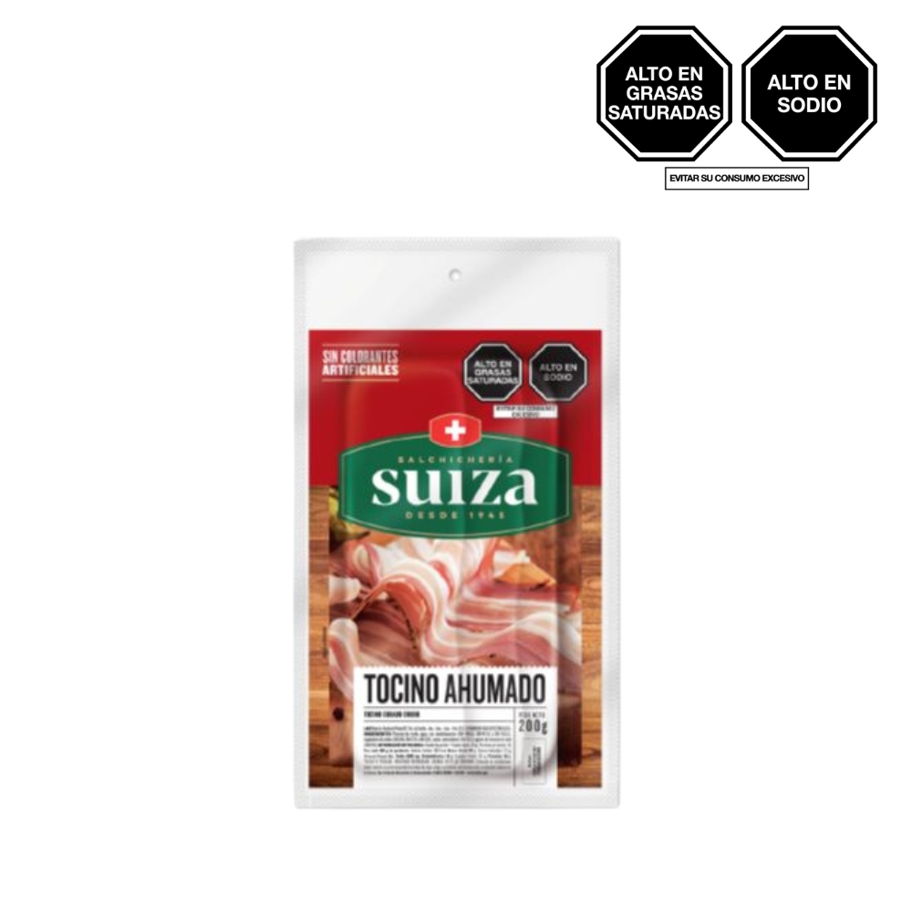 TOCINO AHUMADO SUIZA X 200 GRAMOS - CORTE FINO
