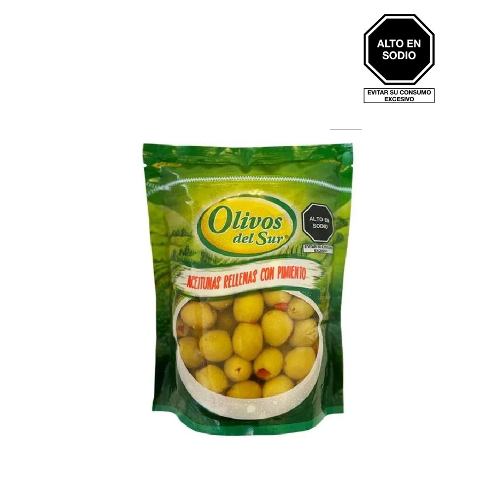 ACEITUNA VERDE RELL PIMIENTO OLIVOS DEL SUR X1/2KG