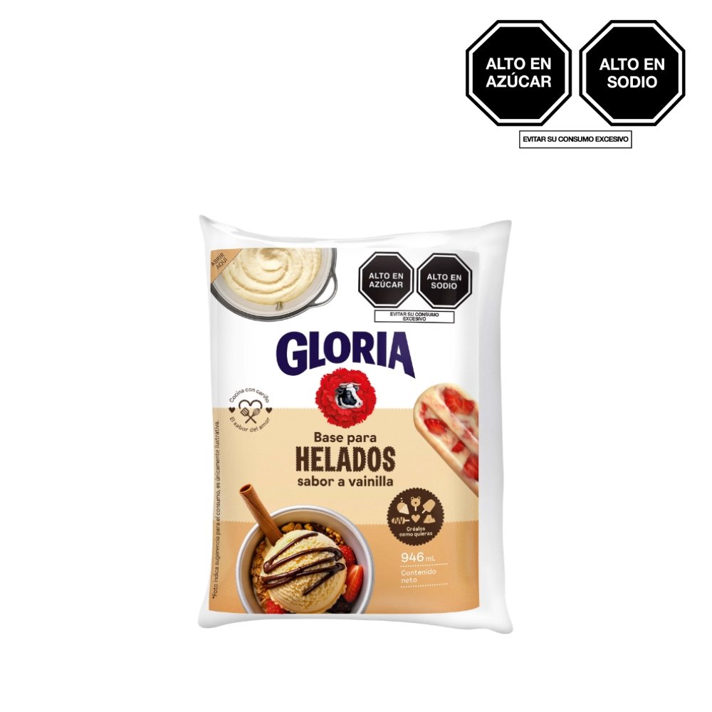 BASE DE HELADO GLORIA SABOR VAINILLA BOL X 946ML