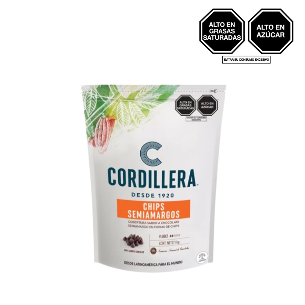 CHIPS CHOCOLATE BITTER CORDILLERA BOLSA X 1KG
