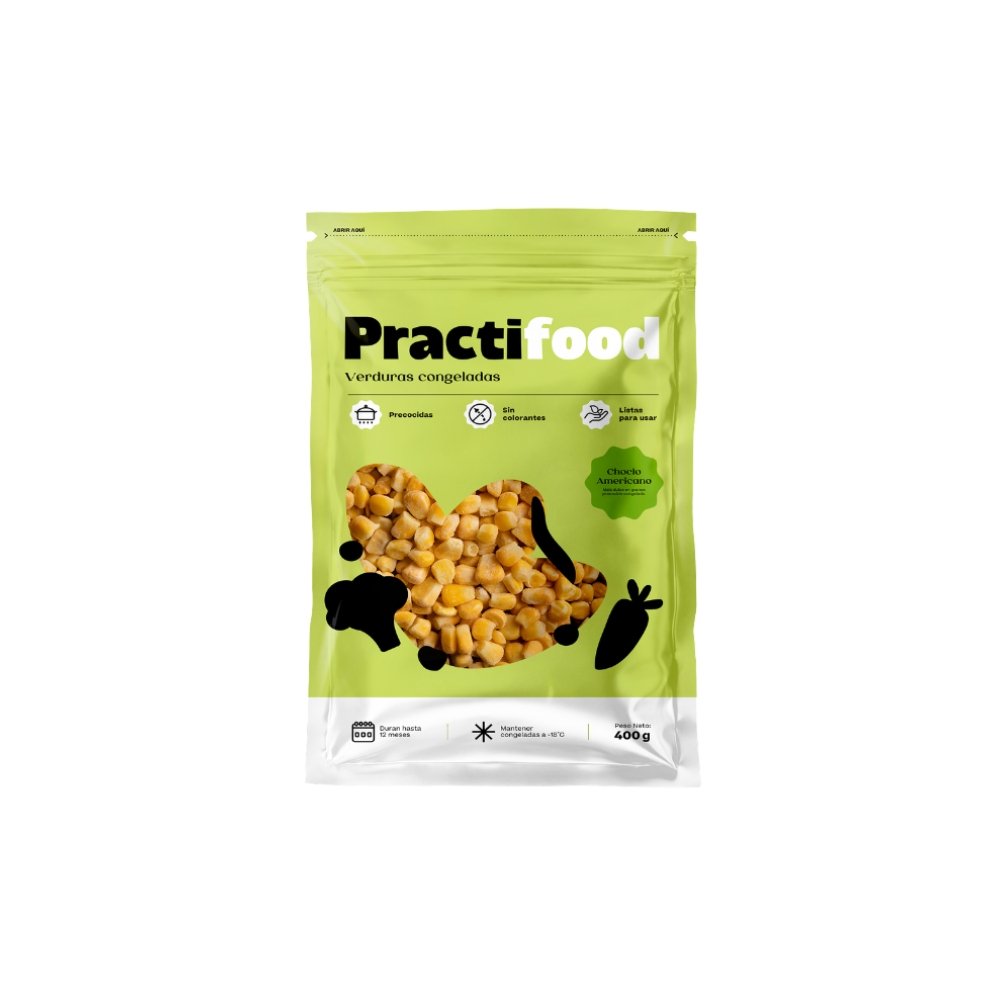 CHOCLO AMERICANO GRANOS PRECOCIDO CONGELADO PRACTIFOOD BLS X 400 GR