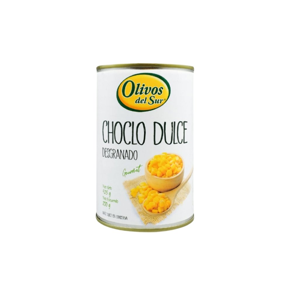 CHOCLO DULCE DESGRANADO LATA 425G OLIVOS DEL SUR