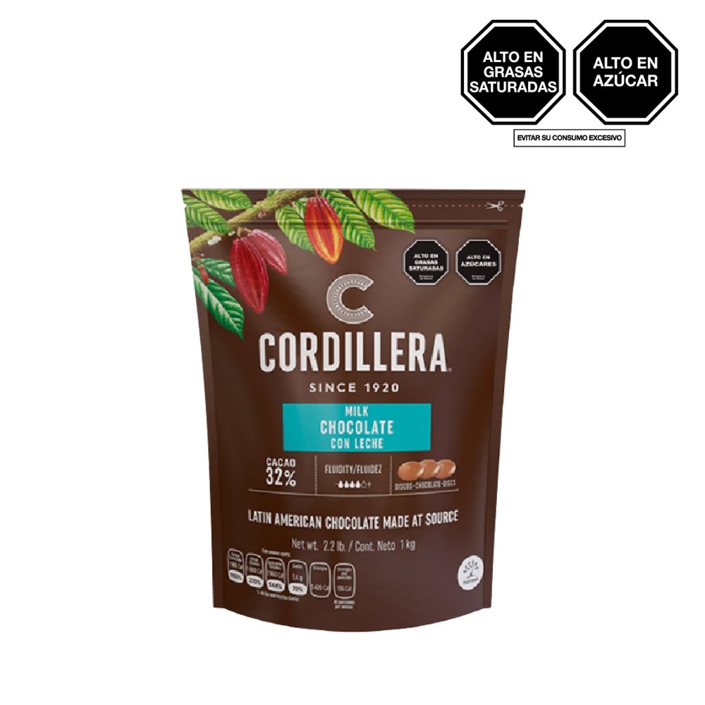 CHOCOLATE C/ LECHE CORDILLERA 32% CACAO BL 1KG