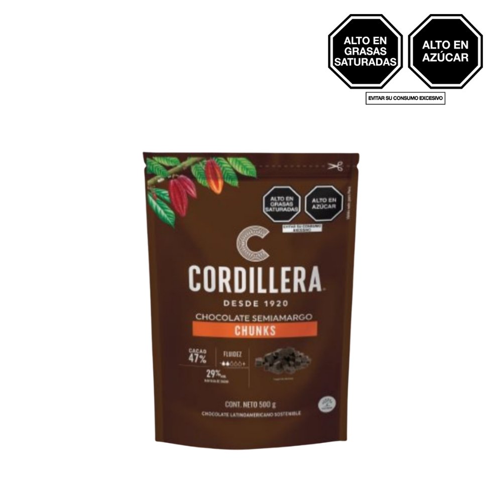 CHOCOLATE CORDILLERA SEMIAMARGO CHUNKS 47% X500G