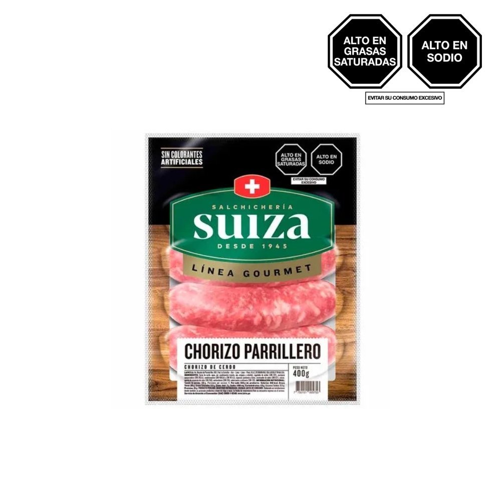 CHORIZO PARRILLERO SUIZA PQTE X 400 GR