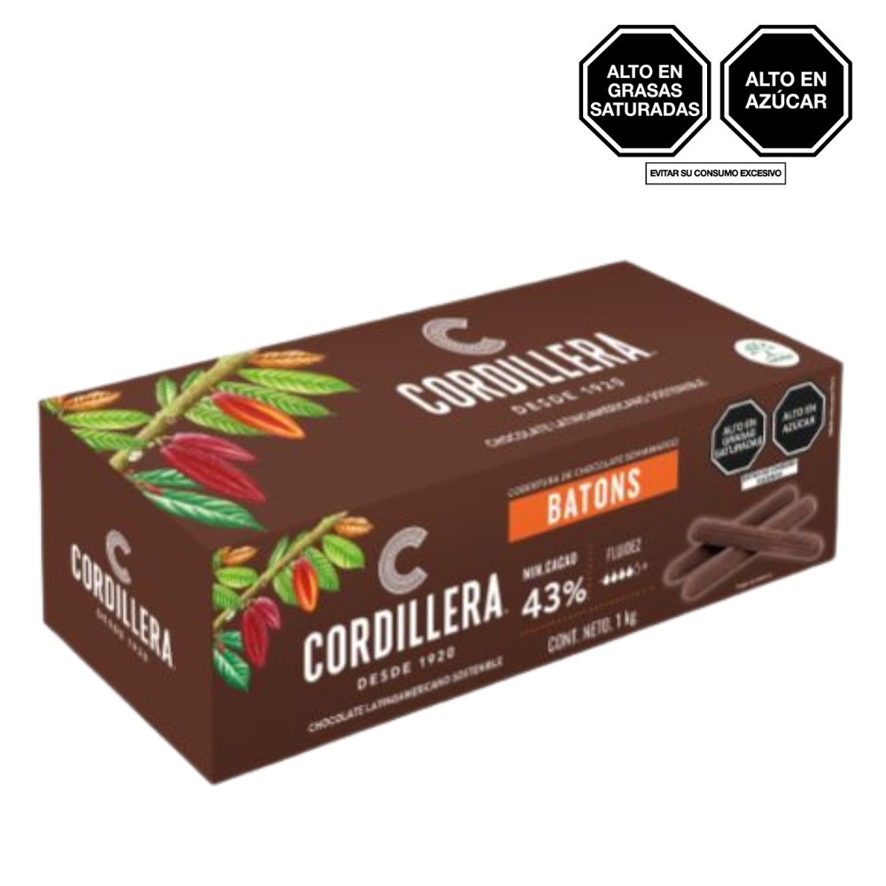 COB. CORD. DE CHOCOLATE SEMIAMARGO BATONS 43% X1KG