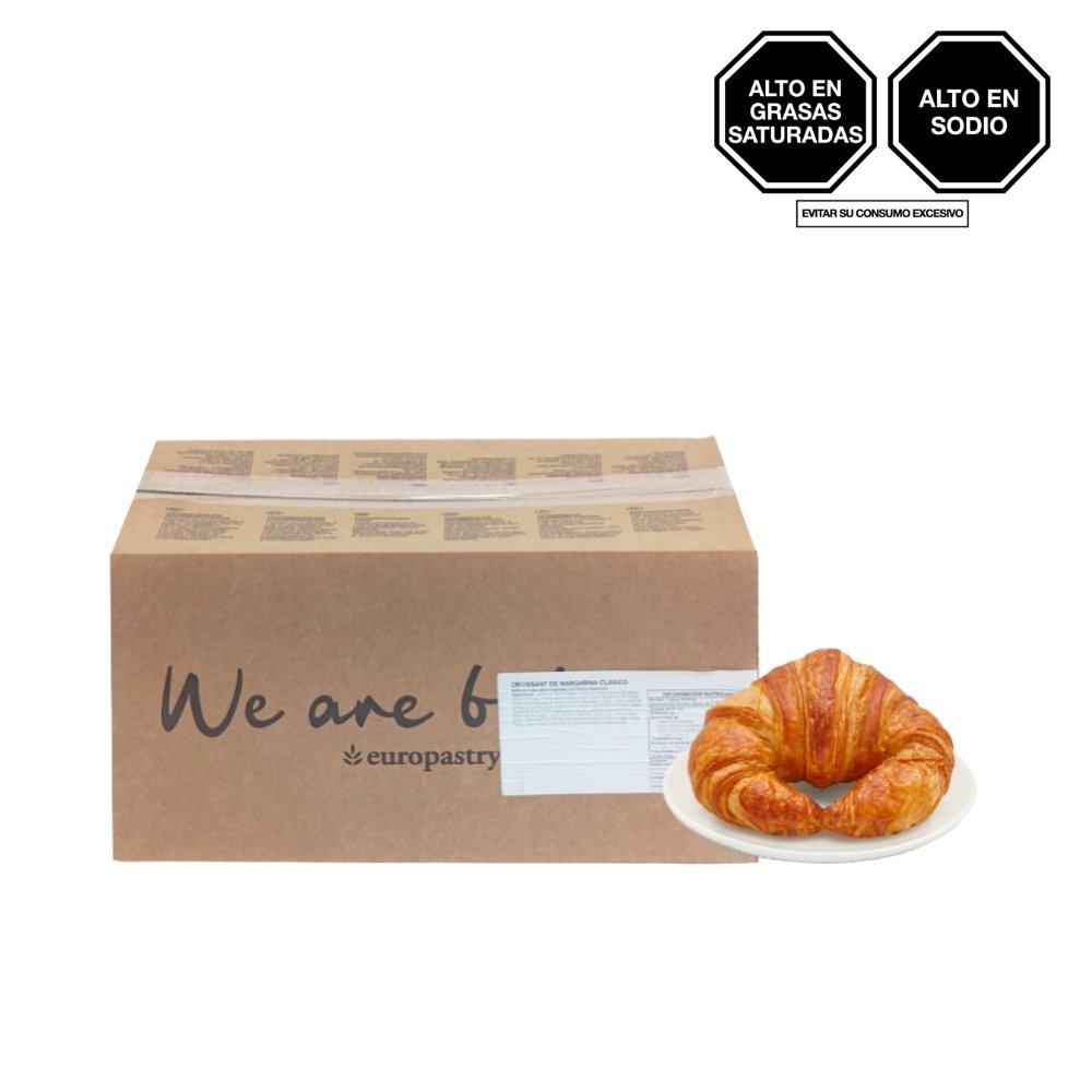 CROISSANT DE MARGARINA CLÁSICO CONGELADO EUROPASTRY CAJA X 3.23 KG APROX