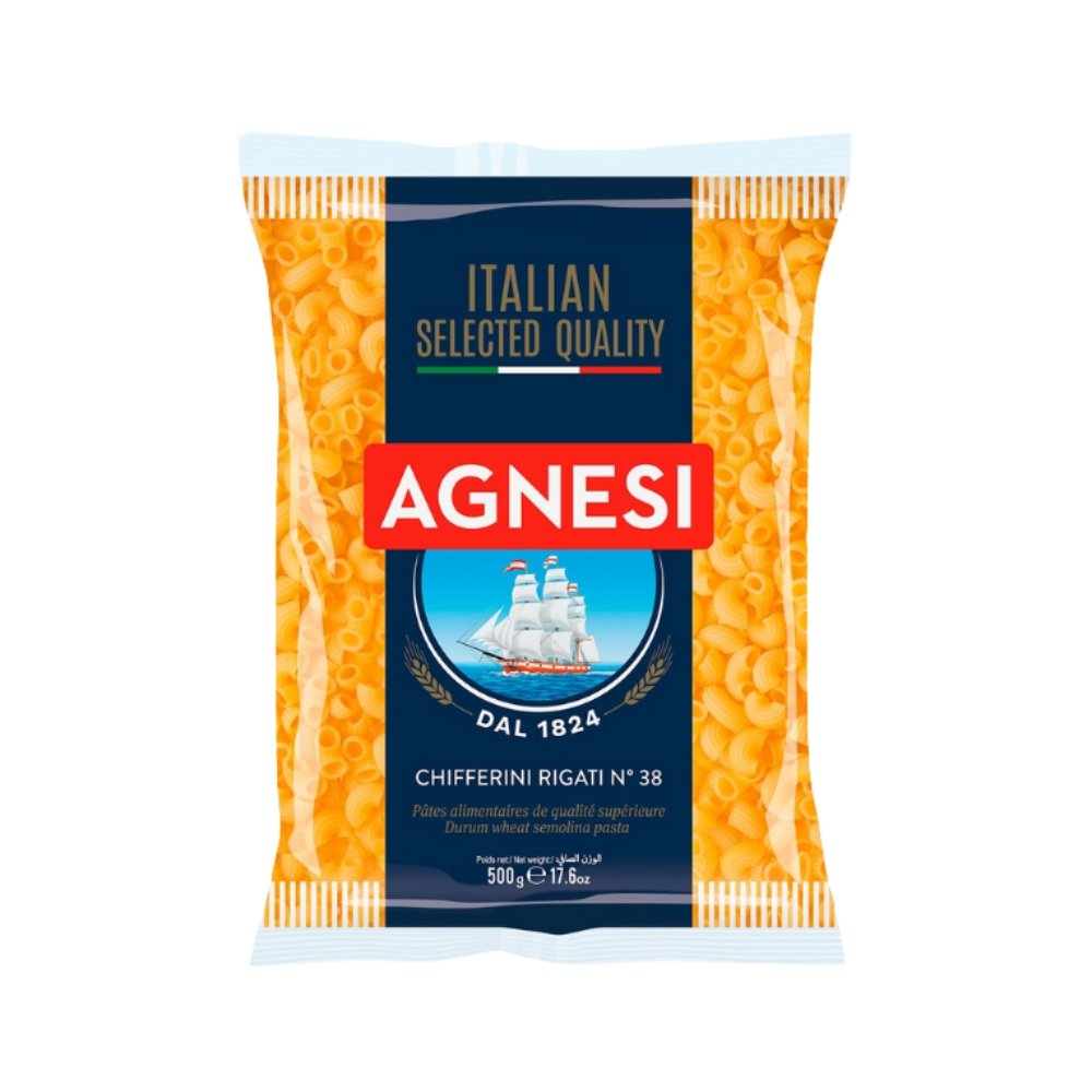 FIDEOS AGNESI CHIFFERI RIGATI BOLSA X 500G