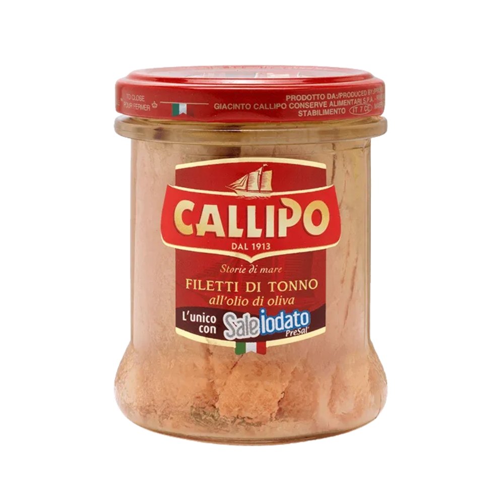 FILETE DE ATÚN EN ACEITE DE OLIVO CALLIPO FRASCO X 170 GR