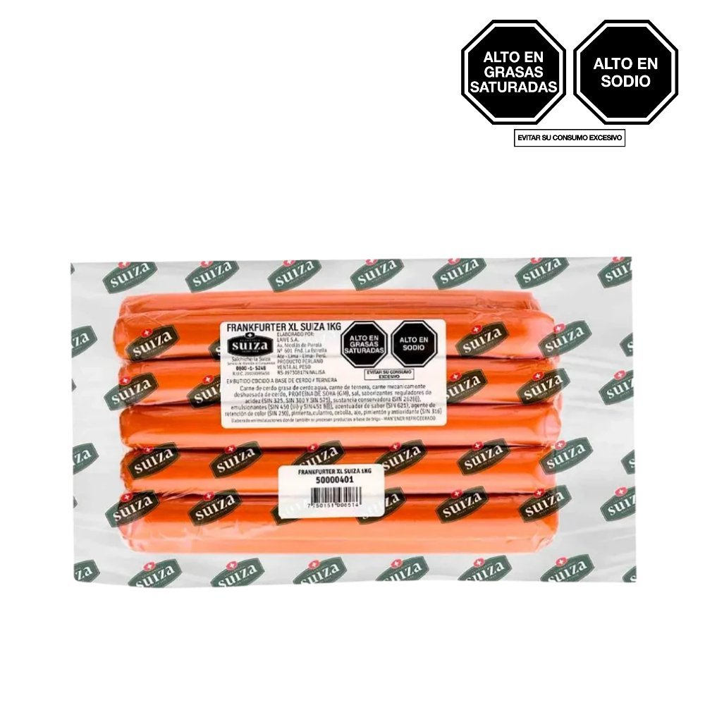 FRANKFURTER XL SUIZA PAQUETE 1KG