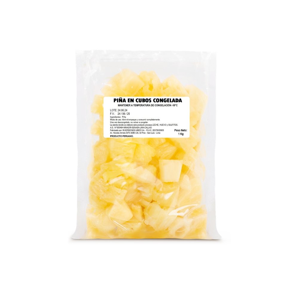 FRUTA PIÑA EN CUBOS CONGELADO 1 KG