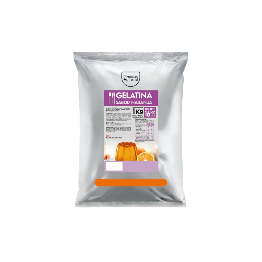 GELATINA DE NARANJA MACROFOOD BOLSA X 1KG