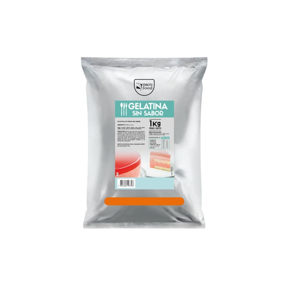GELATINA SIN SABOR MACROFOOD BOLSA X 1KG