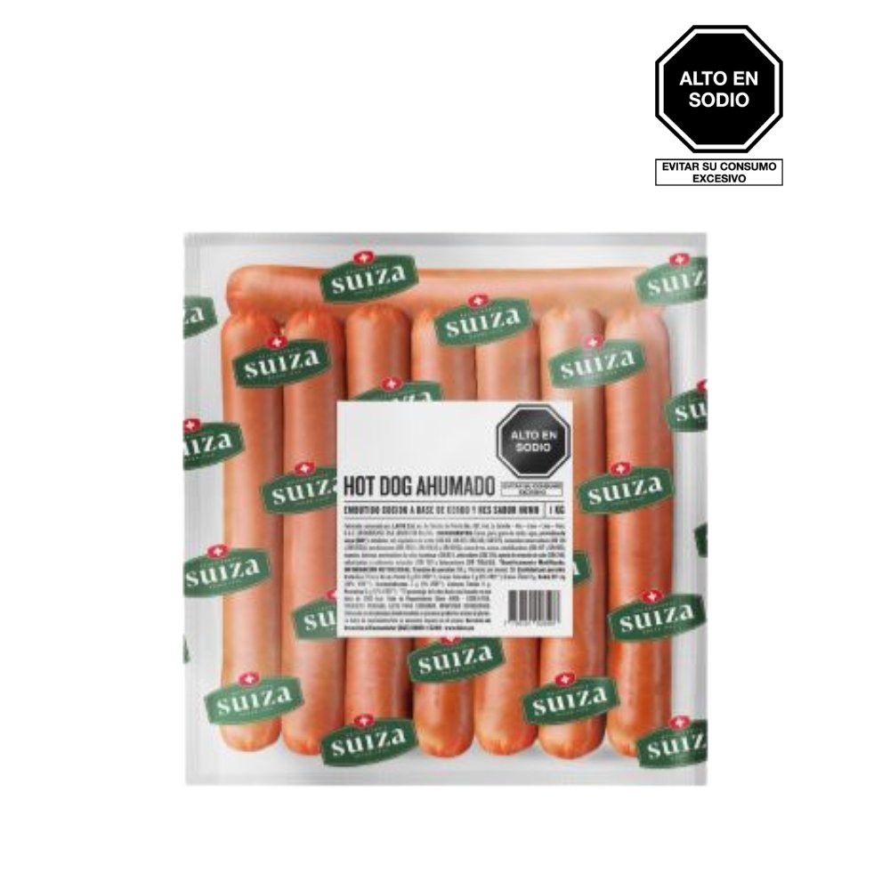 HOT DOG AHUMADO SUIZA PAQUETE X 1KG
