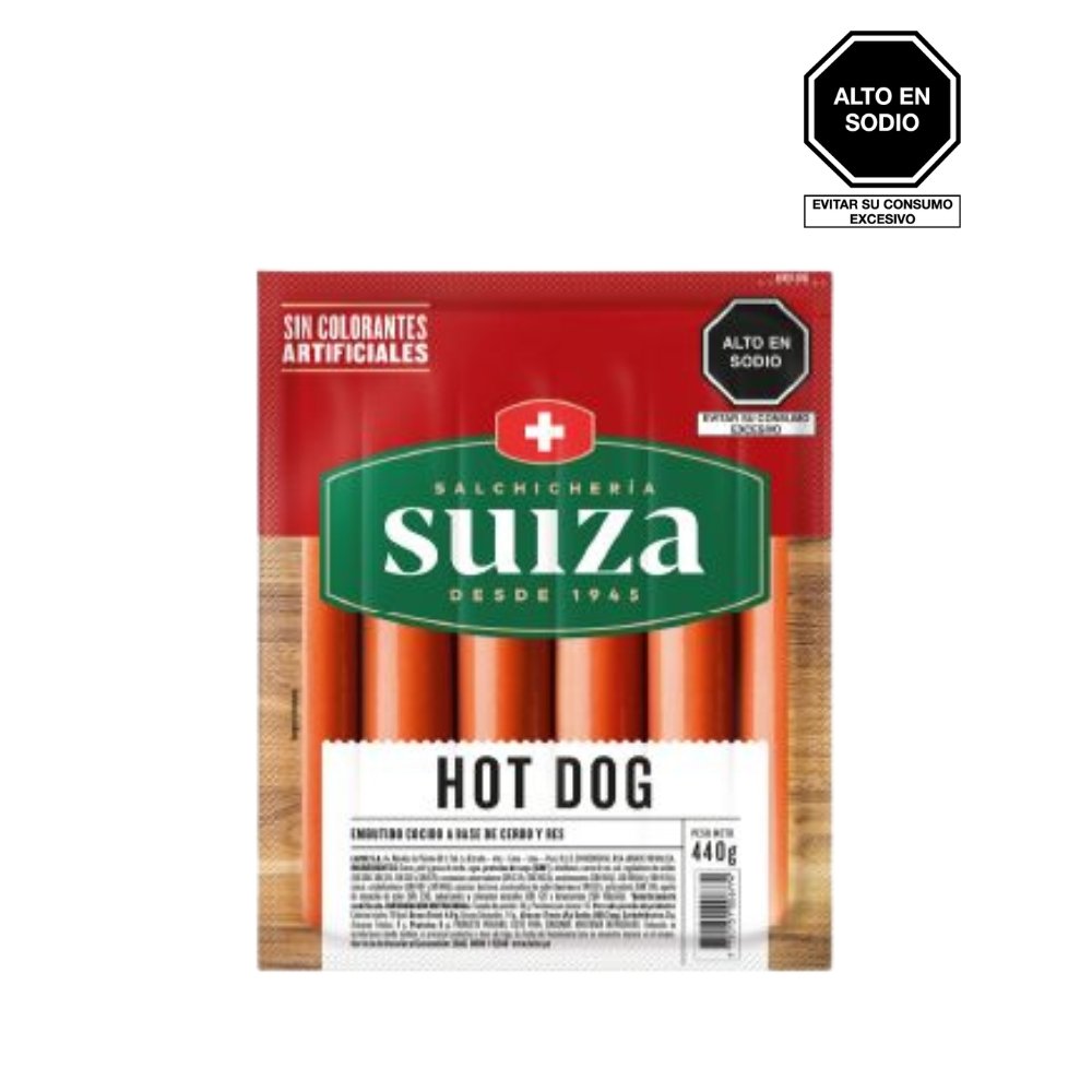 HOT DOG SUIZA PAQUETE X 400 GR