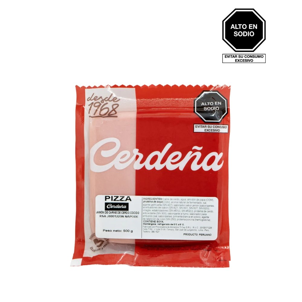 JAMÓN PIZZA CERDEÑA PQT X 500 GR