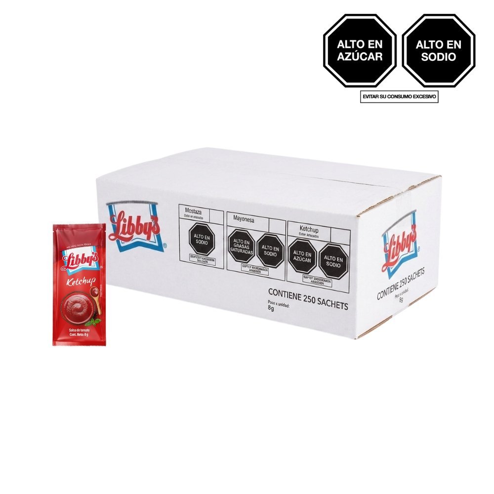 KETCHUP LIBBY'S SACHETS 8 GR CAJA X 250 UND