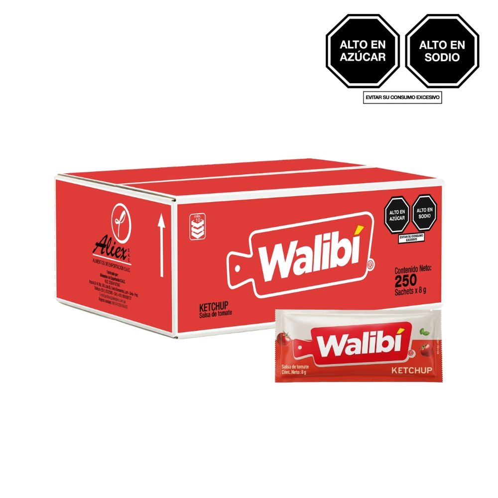 KETCHUP WALIBI 8GR CAJA X 250 UN