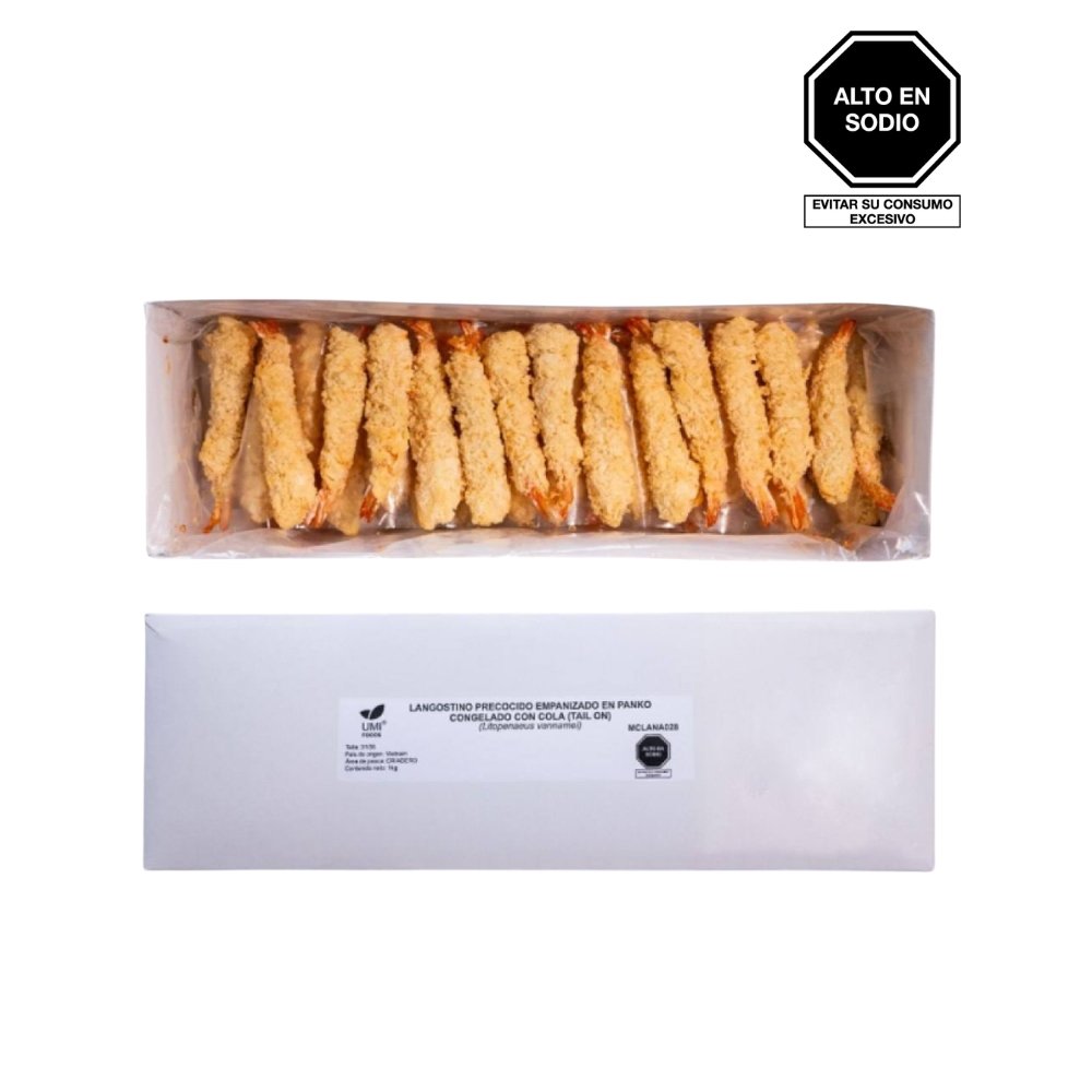 LANGOSTINO PRECOCIDO TORPEDO EMPANIZADO EN PANKO CONGELADO CJ 1KG