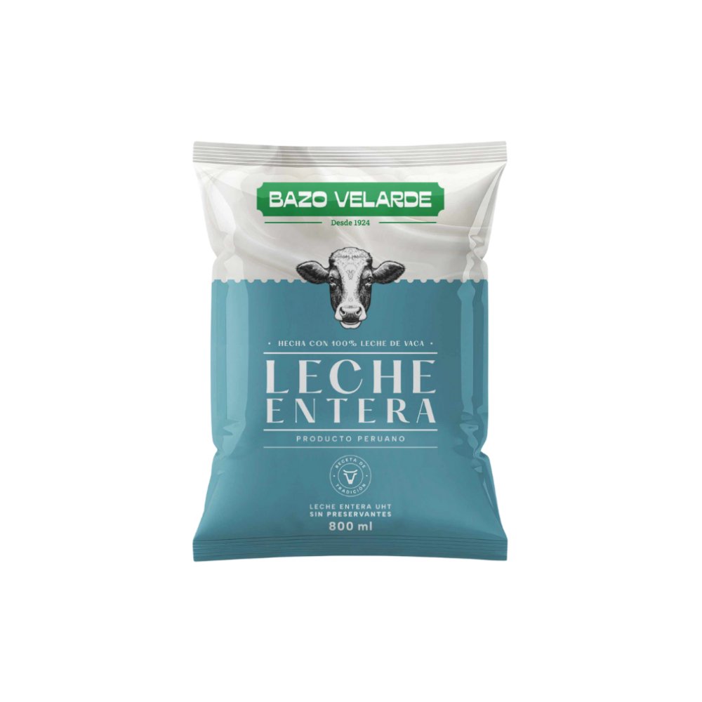 LECHE ENTERA BAZO VELARDE BOLSA 800ML