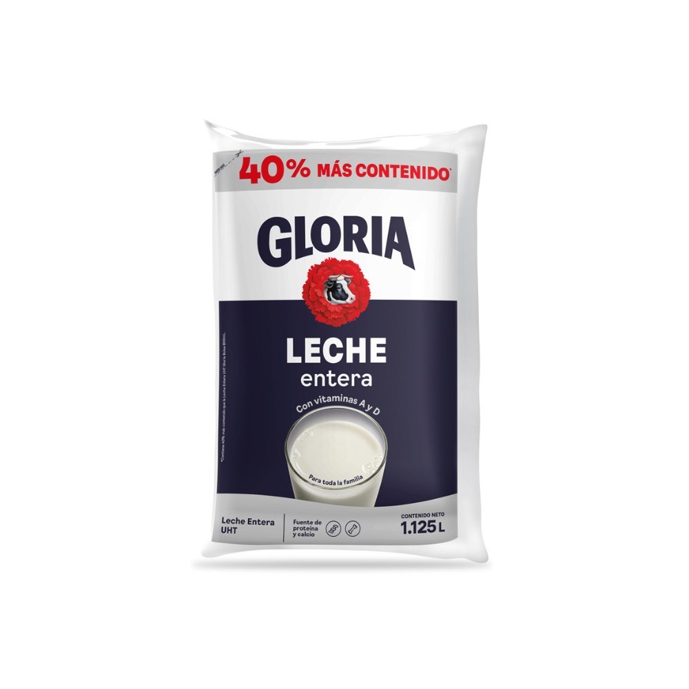 LECHE ENTERA GLORIA BOLSA X 1.125L