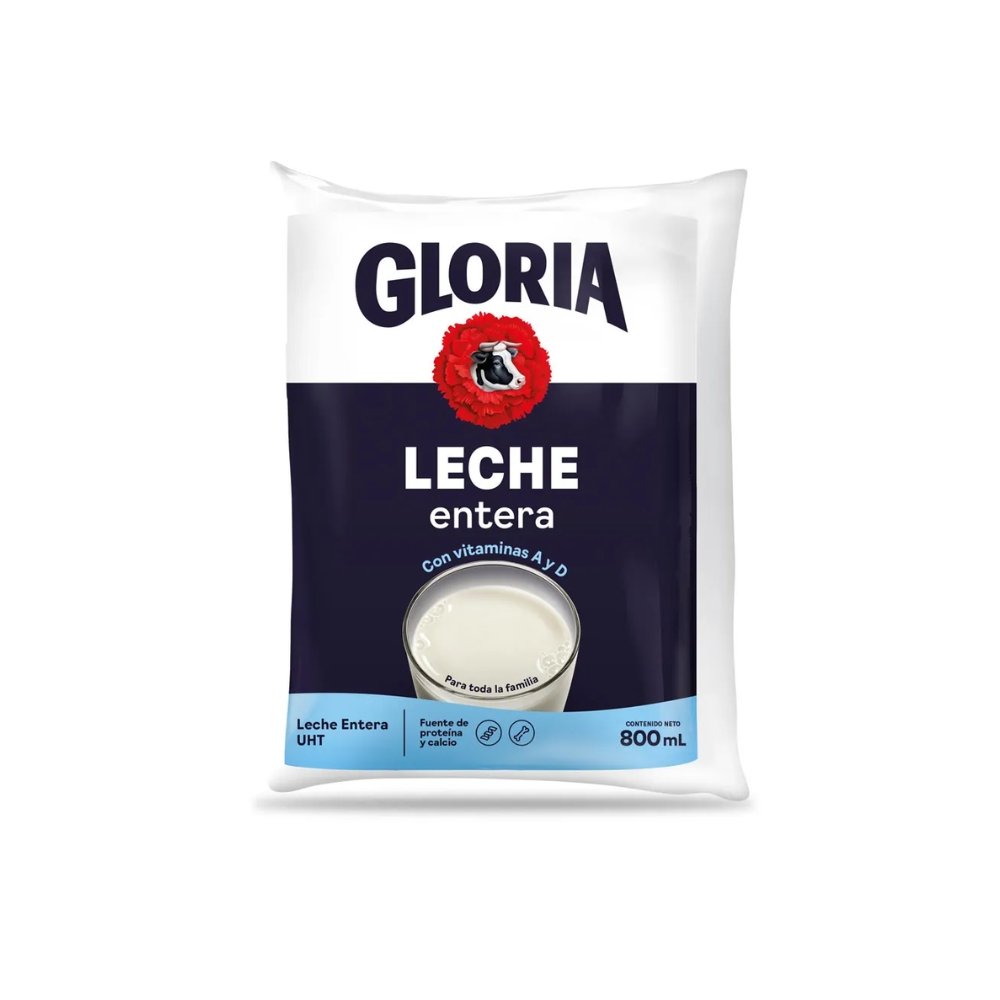 LECHE UHT ENTERA GLORIA BOLSA X 800ML