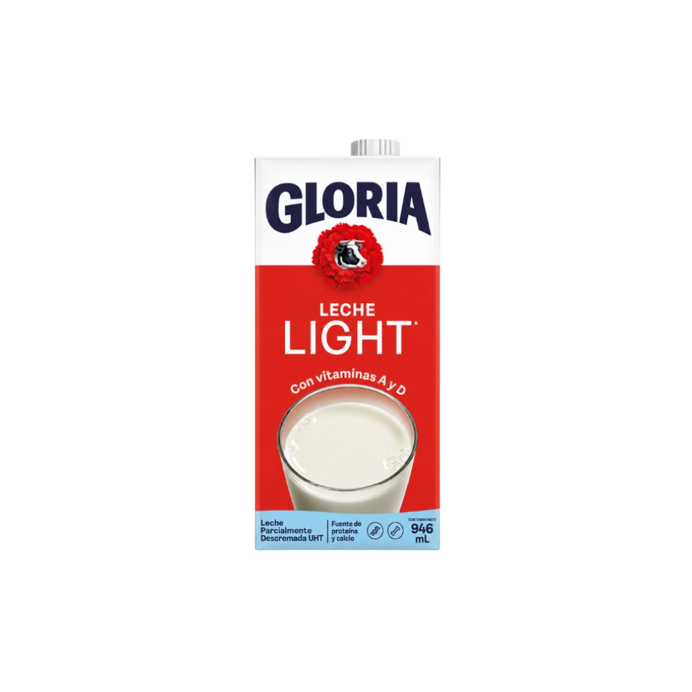 LECHE UHT LIGHT GLORIA CAJA X 946ML