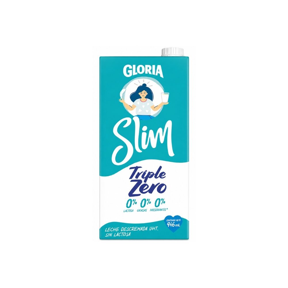 LECHE UHT TRIPLE ZERO GLORIA SLIM CAJA 946ML