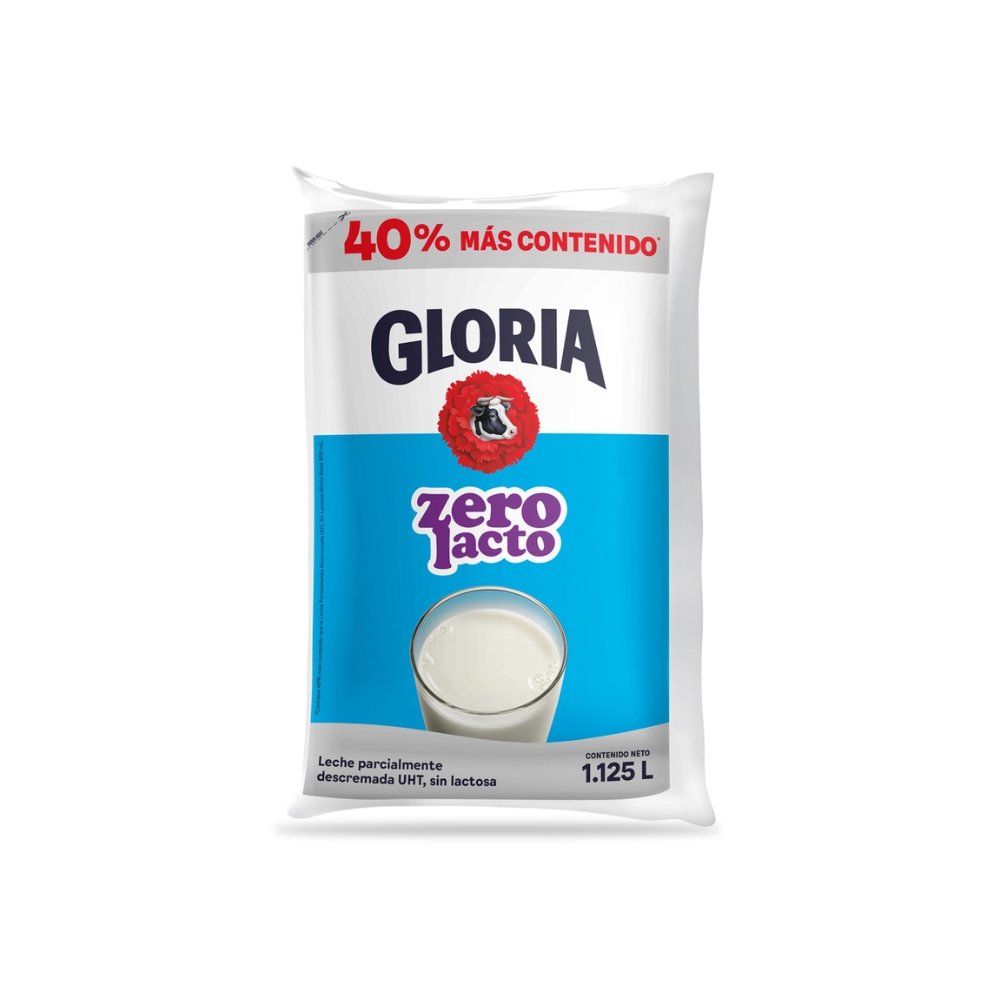 LECHE UHT ZEROLACTO GLORIA BOLSA X 1.125L
