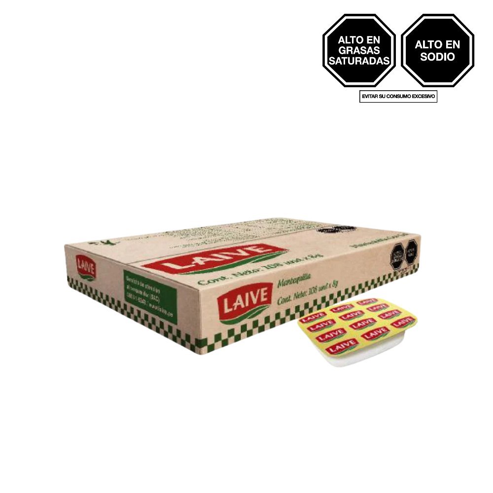 MANTEQUILLA CON SAL LAIVE BLISTER 8G CAJA X 108 UN
