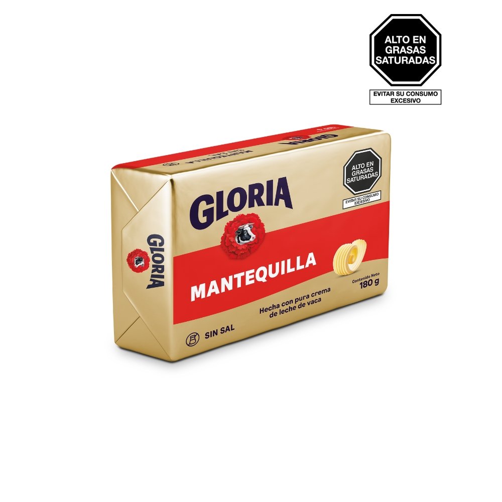 MANTEQUILLA SIN SAL GLORIA BARRA X 180GR