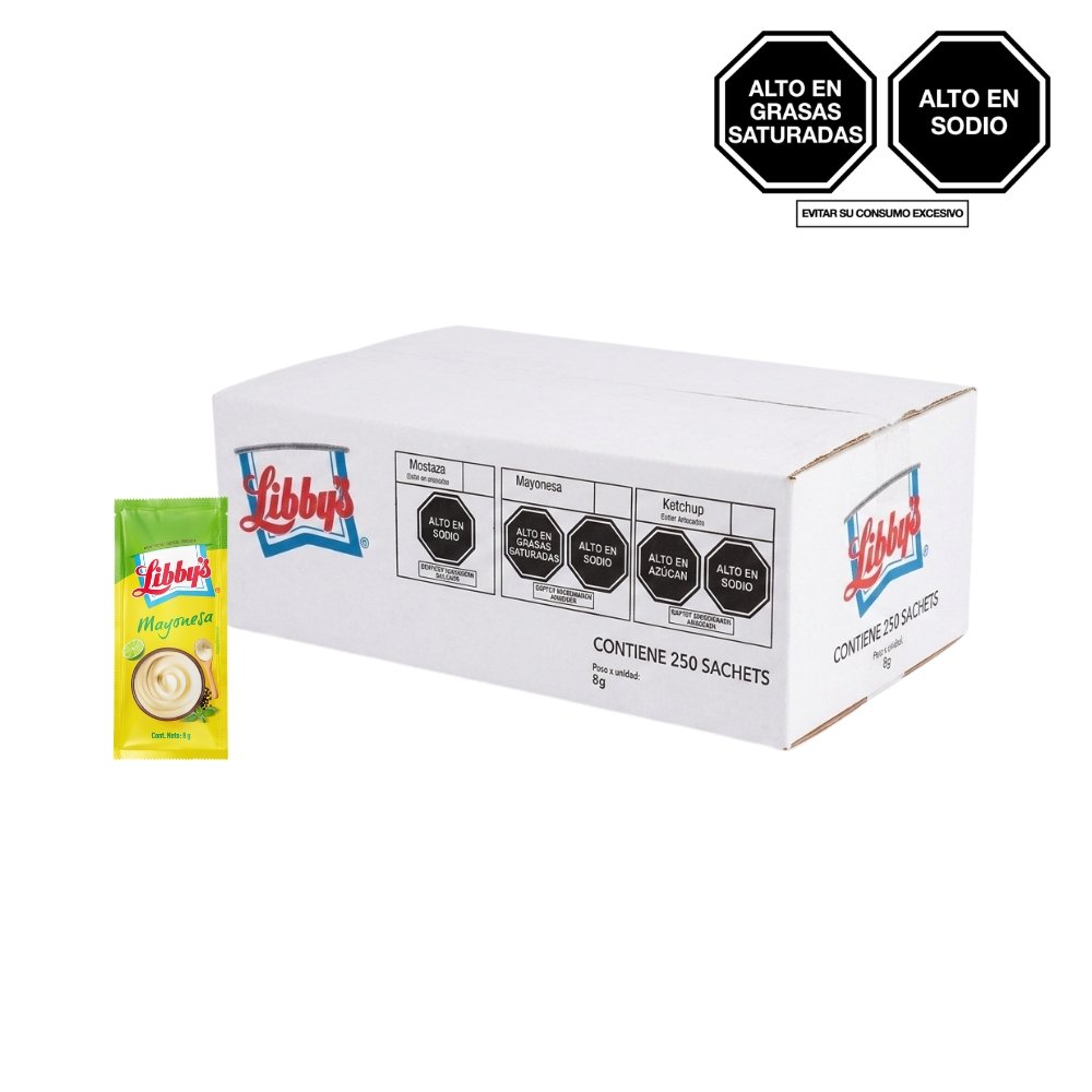 MAYONESA LIBBY'S SACHETS 8 GR CAJA X 250 UND