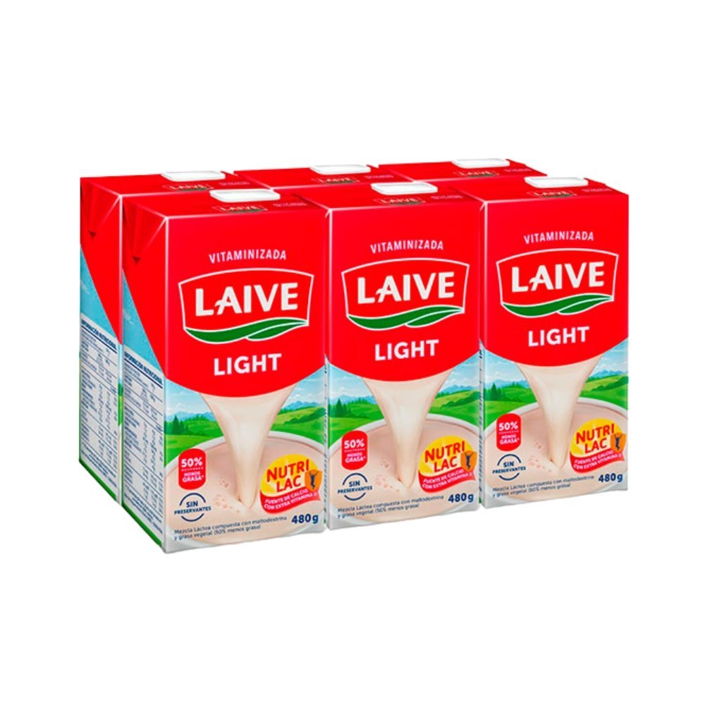 MEZCLA LACTEA LIGHT LAIVE CAJA 480G SIXPACK