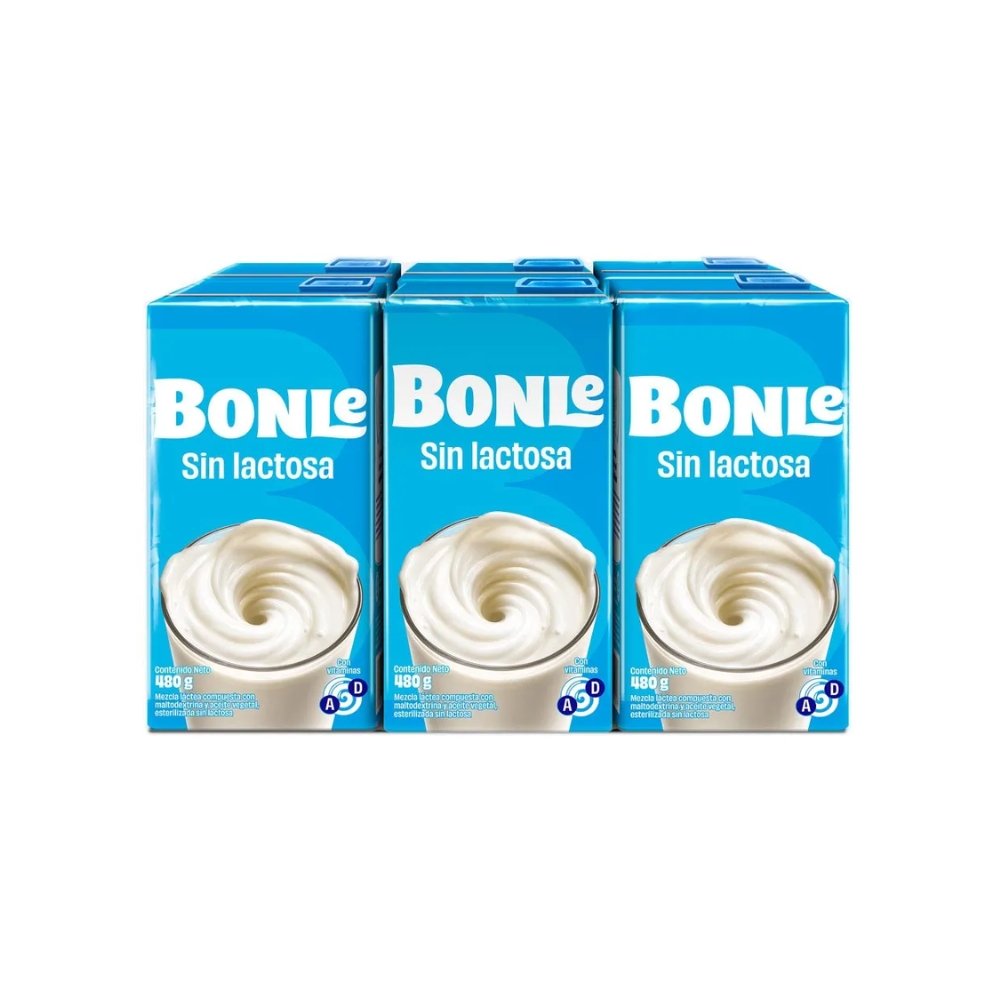 MEZCLA LACTEA SIN LACTOSA BONLE SIXPACK CAJA 480GR
