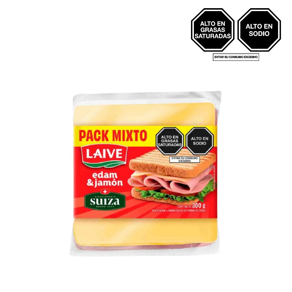 PACK QUESO EDAM LAIVE+JAMON AMERICANO SUIZA x 300g