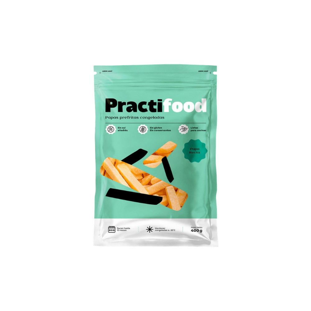 PAPA RECTA PREFRITA CONGELADA PRACTIFOOD SELLO E BLS X 400 GR