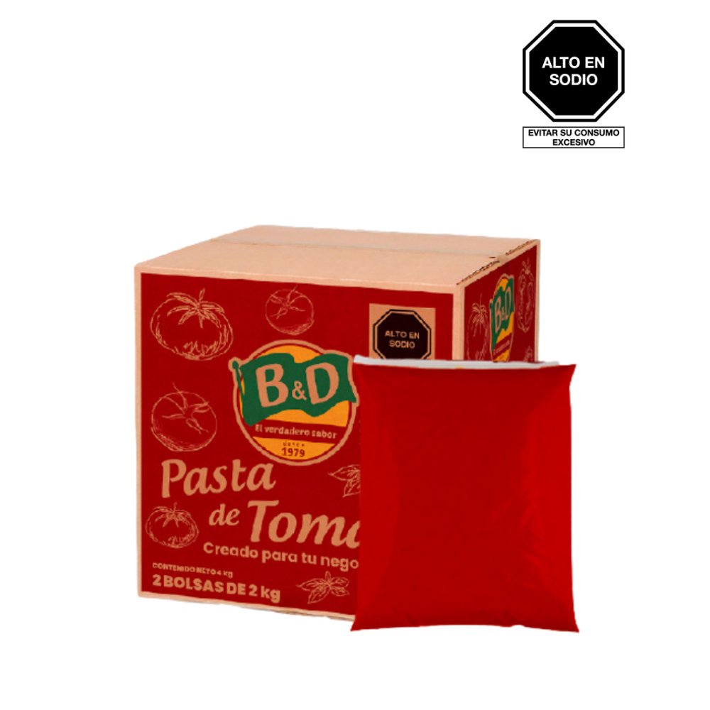 PASTA DE TOMATE B&D BOLSA X 2 KG CAJA X 2 UN