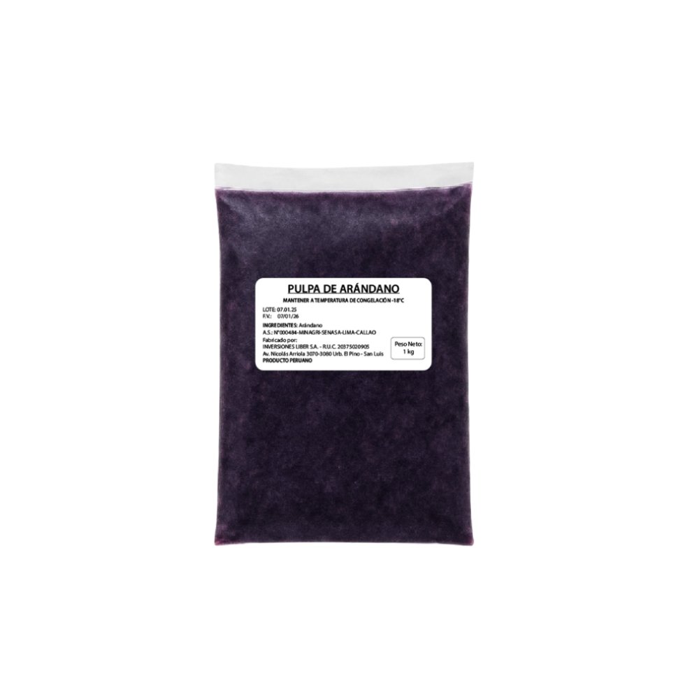 PULPA DE ARÁNDANO CONGELADO 1 KG