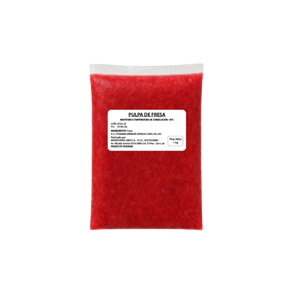 PULPA DE FRESA CONGELADO 1 KG