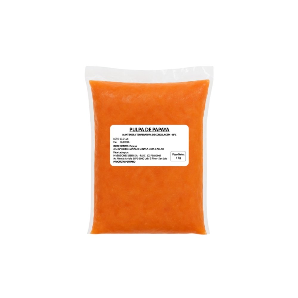 PULPA DE PAPAYA CONGELADO 1 KG