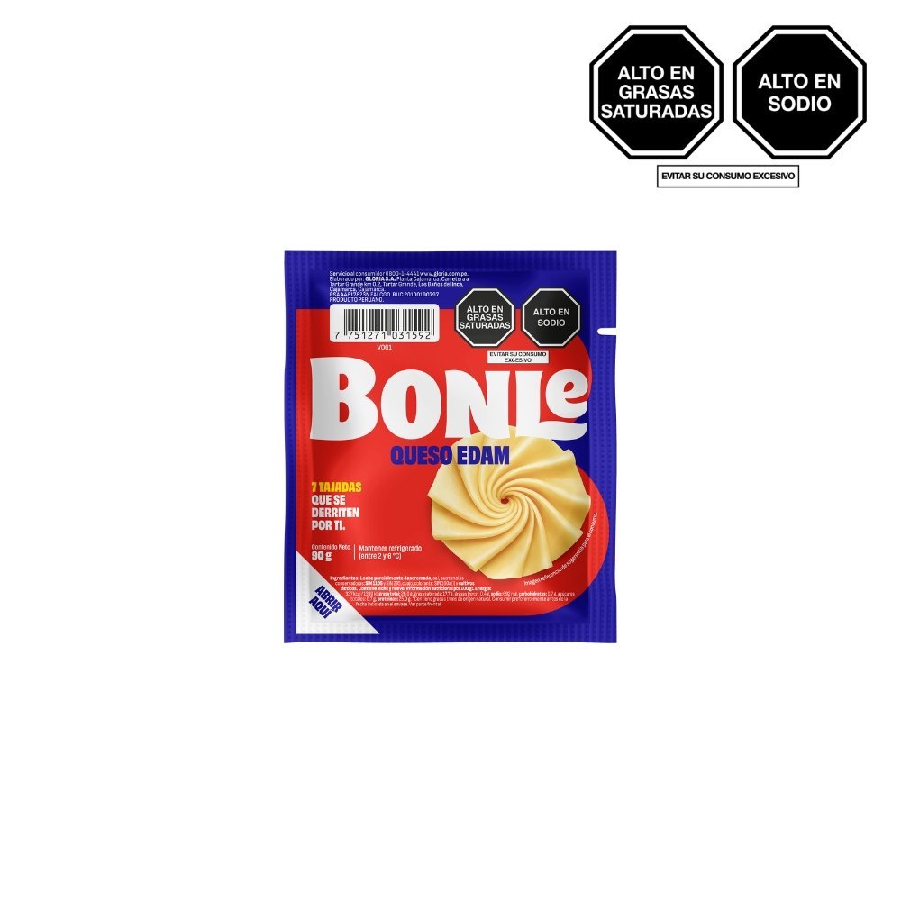 QUESO EDAM BONLE TAJADAS X 90 GR