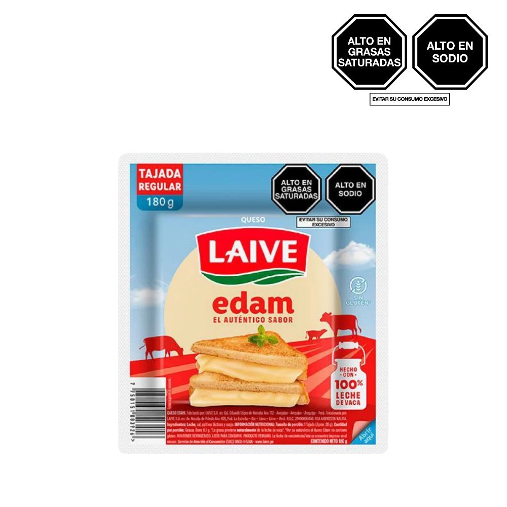 QUESO EDAM LAIVE TAJADA TRADICIONAL PAQUETE 180G
