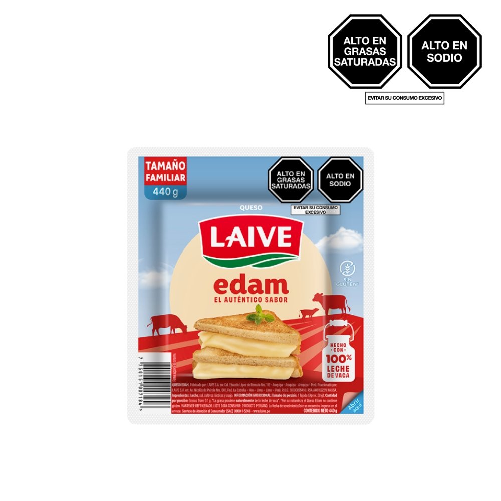 QUESO EDAM LAIVE TAJADA TRAIDICIONAL PAQUETE 440G