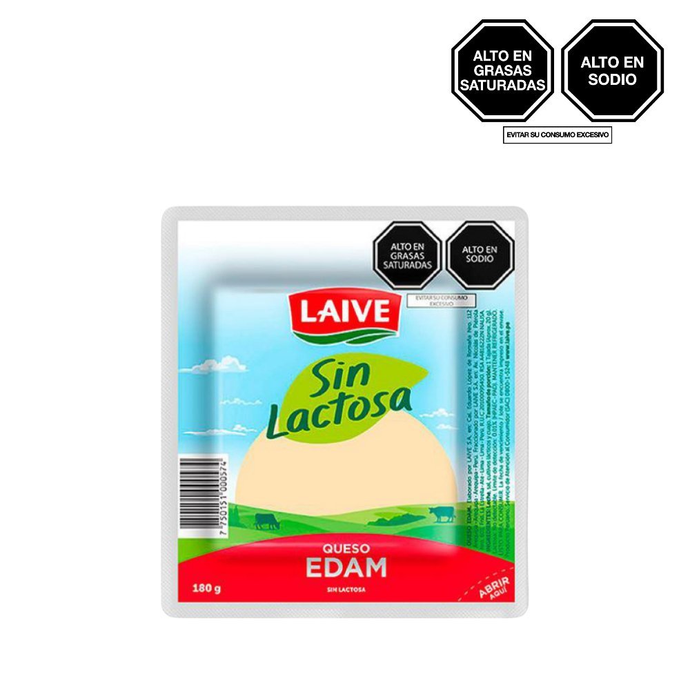 QUESO EDAM SIN LACTOSA LAIVE PAQUETE 180G