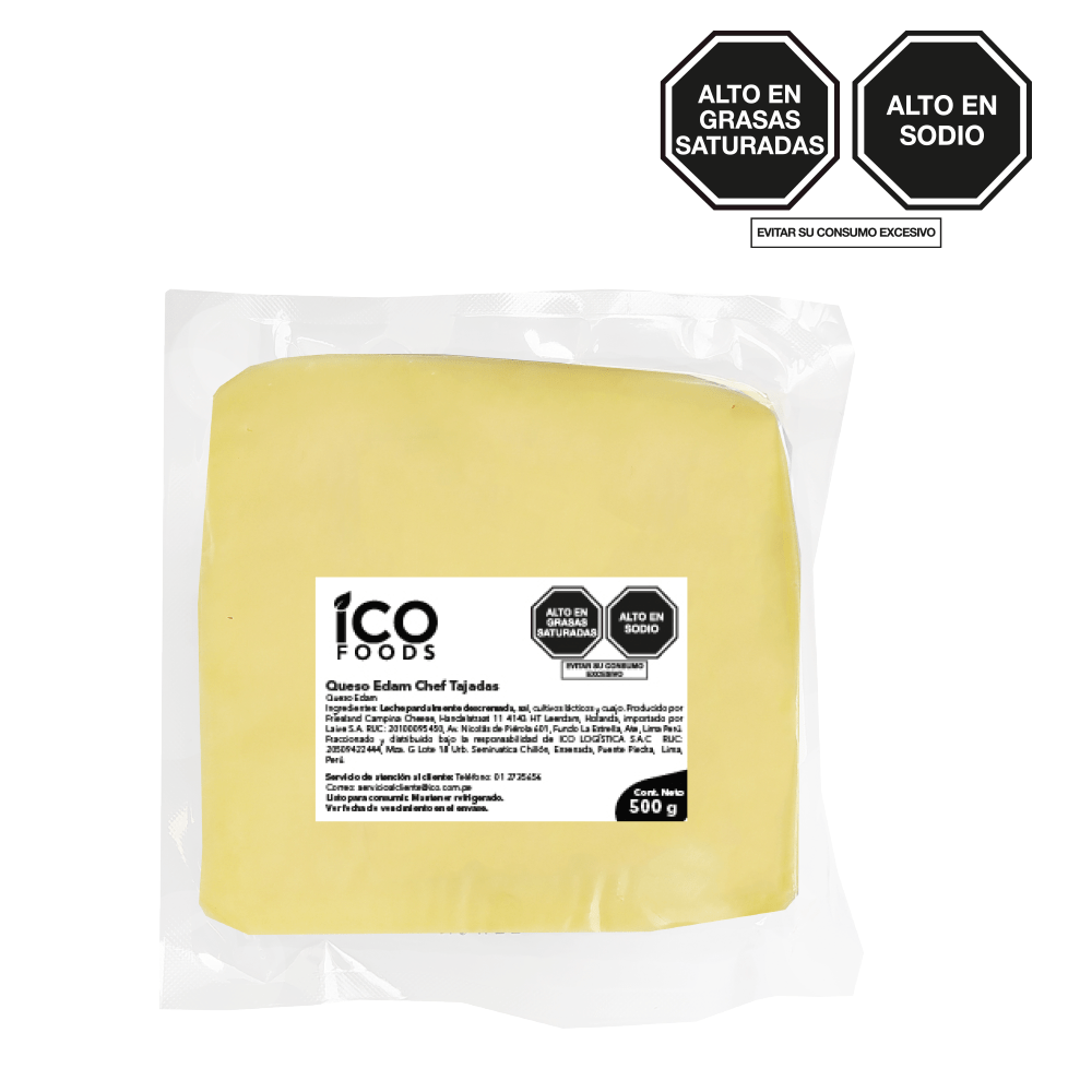 QUESO EDAM TAJADAS ICO FOODS X 500 GRMS