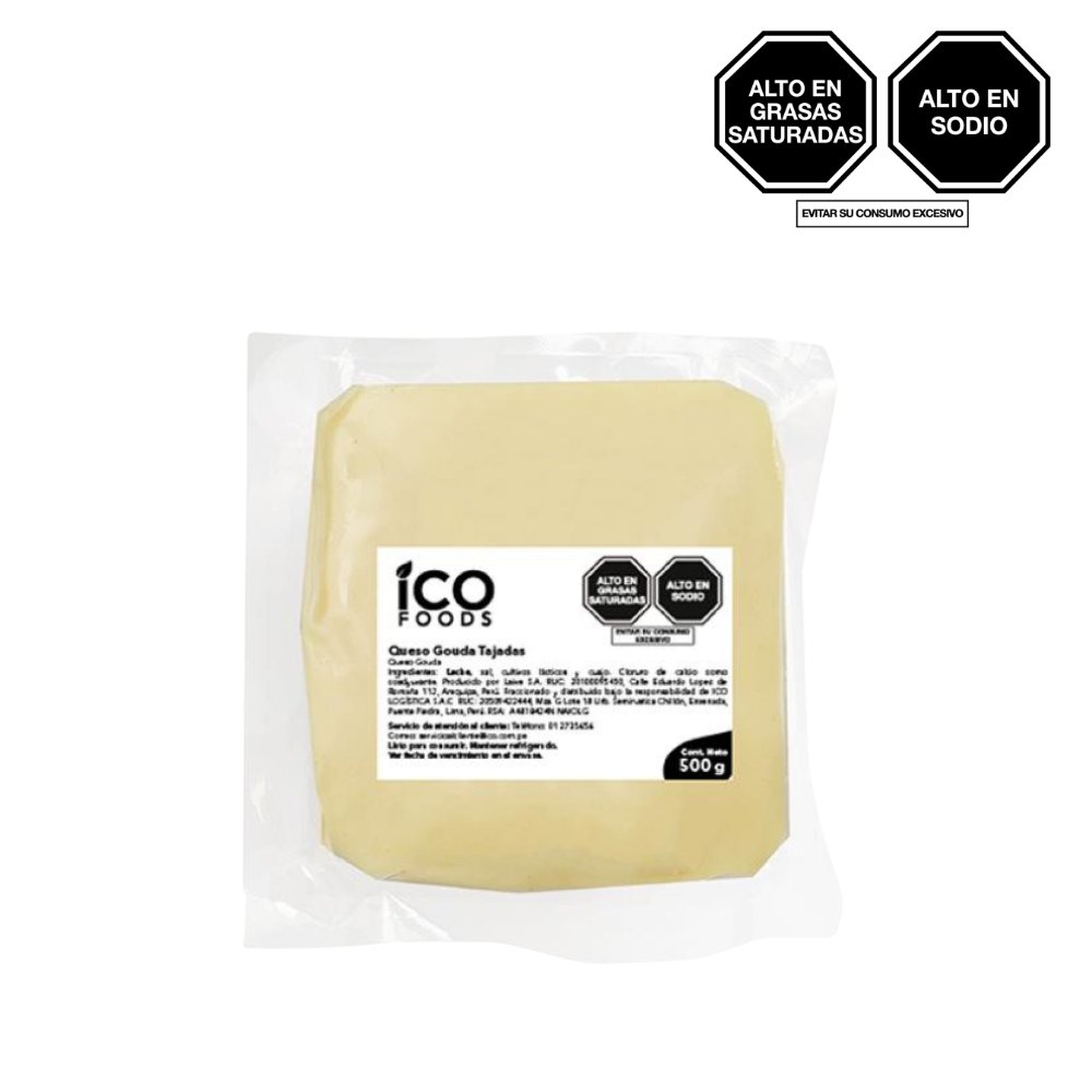 QUESO GOUDA TAJADAS X 500 GRMS.