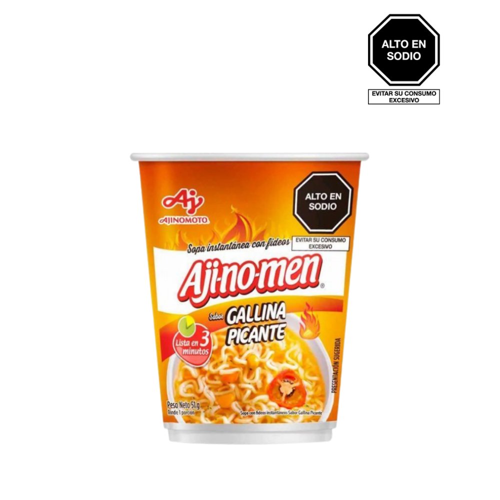 SOPA INSTANTANEA AJI-NO-MEN GALLINA PICANTE VASO 50G