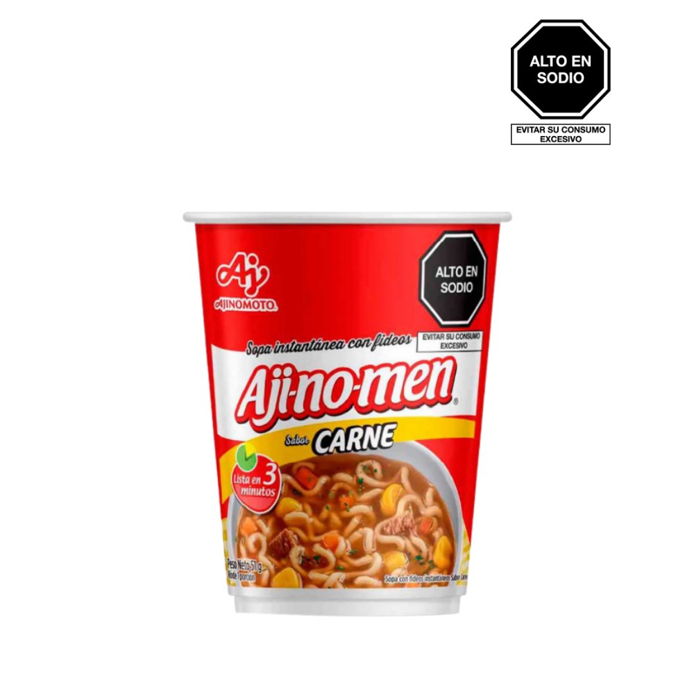 SOPA INSTANTANEA AJI-NO-MEN SABOR CARNE VASO 50GR
