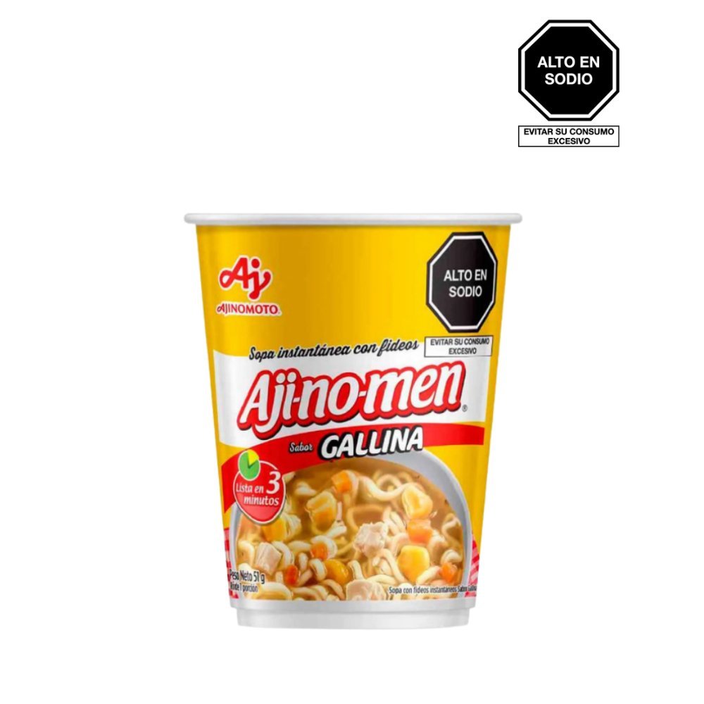 SOPA INSTANTANEA AJI-NO-MEN SABOR GALLINA VASO 50G