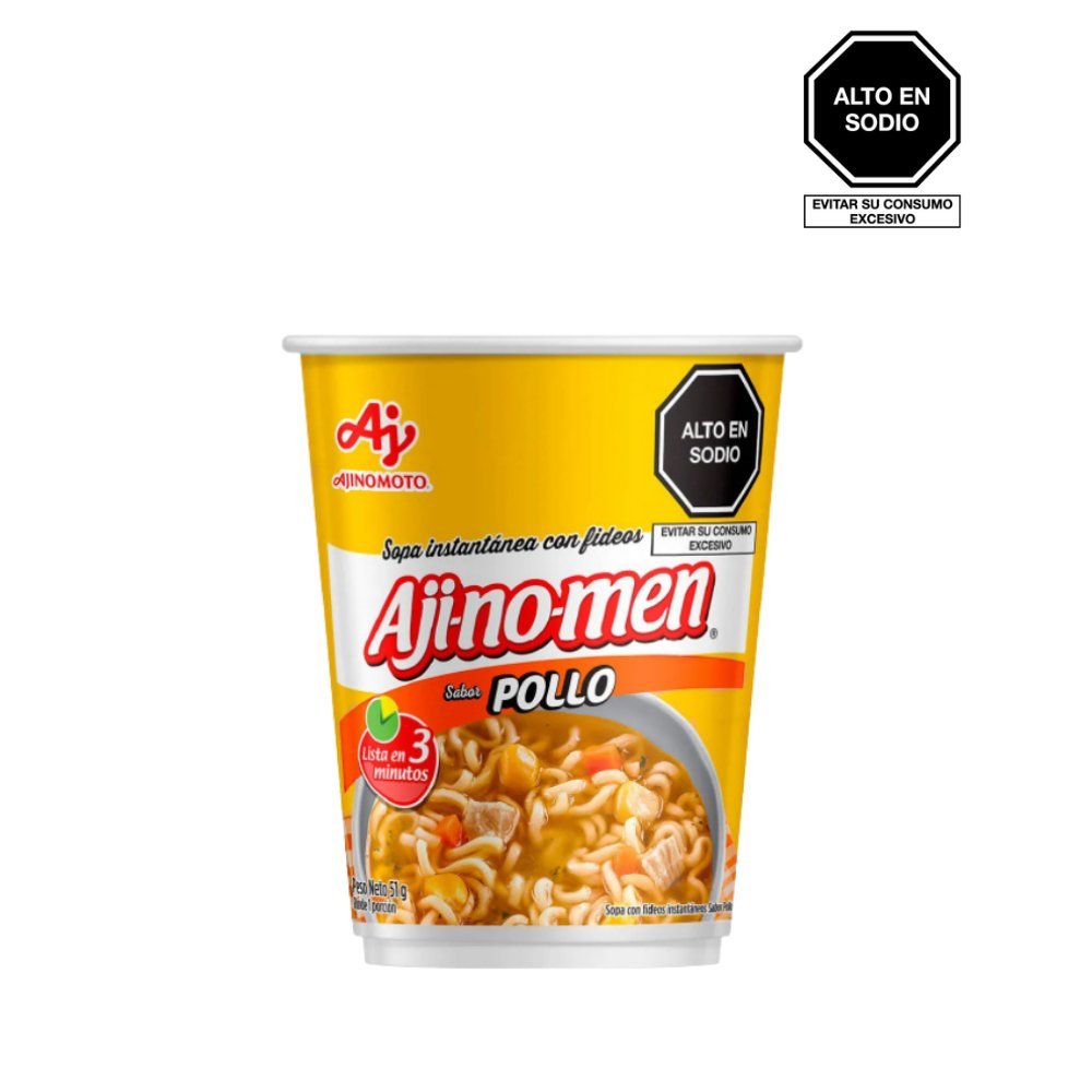SOPA INSTANTANEA AJI-NO-MEN SABOR POLLO VASO 50GR